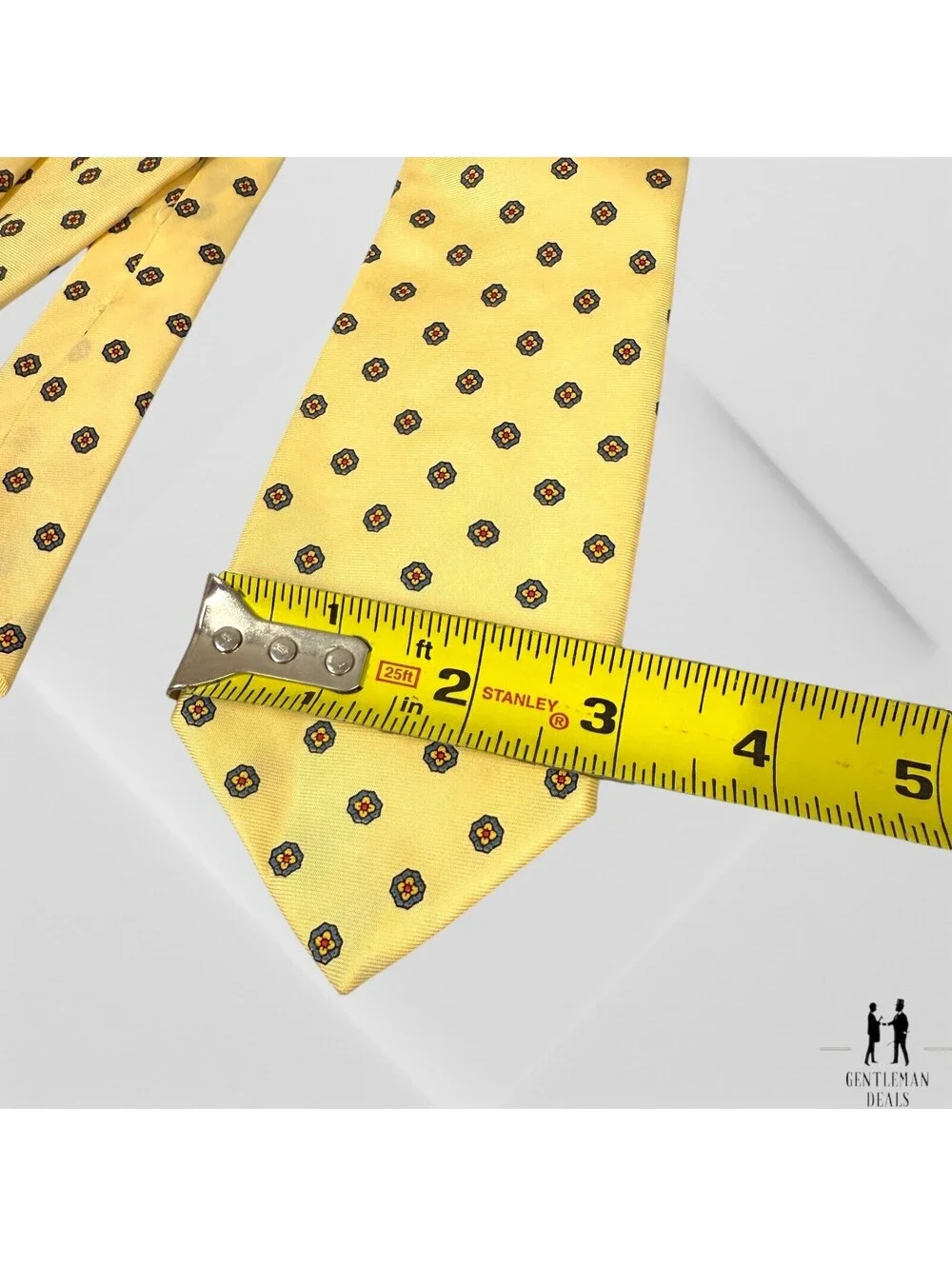 Bert Pulitzer Men's Neck Tie Yellow  Geometric Business USA Classic 55” X 3”
